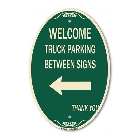 Signmission Reserved Parking Sign Welcome Truck Parking B, 12 In X 18 In Architectural, Heavy Gauge Aluminum A-OV-G-1218-23011