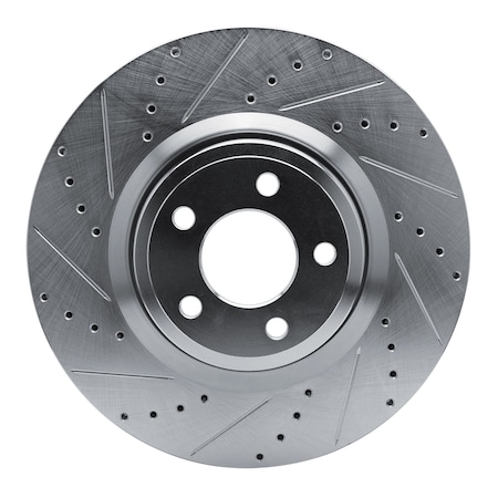 Dynamic Friction Co DFC Brake Rotor - Drilled and Slotted - Silver 631-54277L