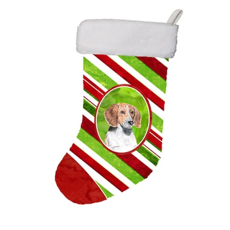 Carolines Treasures 11 x 8 In. English Foxhound Candy Cane Christmas Stocking SC9621-CS