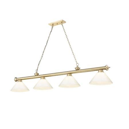 Z-Lite Cordon Heritage Brass 4 Light Billiard 2306-4HBR-PWH