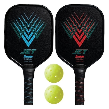 Franklin Sports Pickleball and Paddle Set, Aluminum, Blue/Red, 2PK 52745