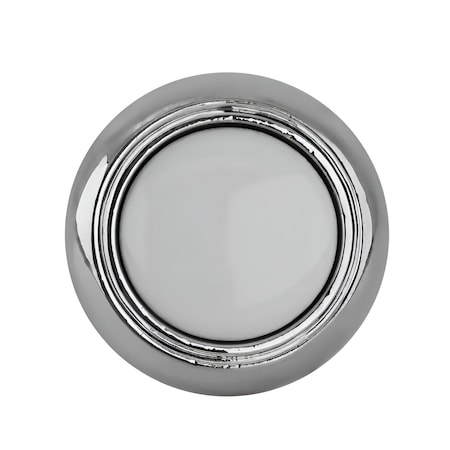 Brixwell Mushroom Cabinet Knob, 1-1/4 in Diameter, 1 in Projection, 5/16 in Base, White with Polished Chrome BXB6244267W