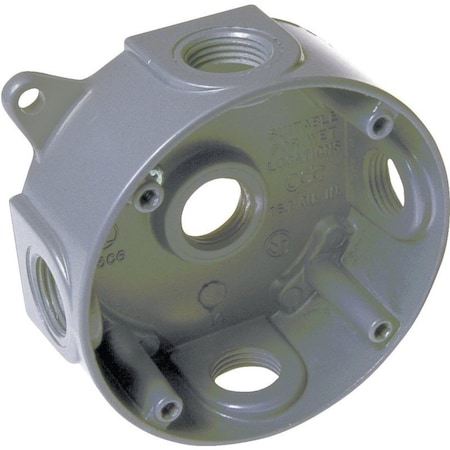 Hubbell 16.0 cu.in, Round Box Type, Aluminum, Round Shape 5361-5