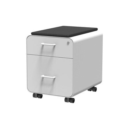 Monoprice Workstream by Rolling Round Corner 2-Drawer File Cabinet with Seat Cus 37881