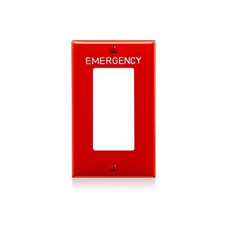 Leviton Receptacle Wallplate, Gang 1, Red 80401-REW