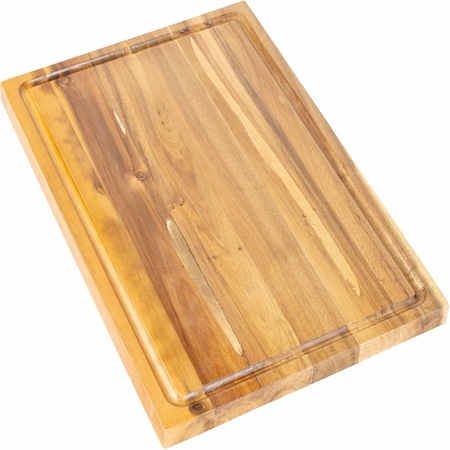 Happimess Eldridge Large 18"W x 12"D Handcrafted Acacia Wood Grain Thick Reversible Cutting Board w/Juice Gro CUT1001A