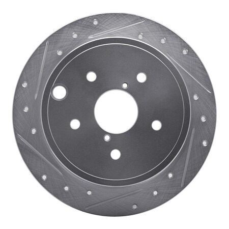 Dynamic Friction Co DFC Brake Rotor - Drilled and Slotted - Silver 631-13024L