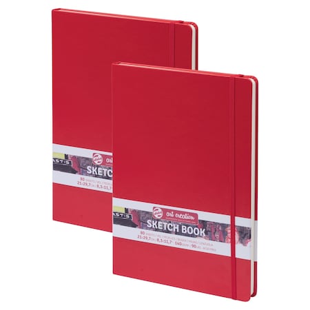 Talens Art Creation Sketchbook, 80 Sheets, 90lbs, Red Cover, 8.3'' x 11.7'' (A4), 2PK 9314203M