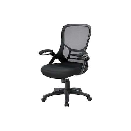 Monarch Specialties Office Chair, Swivel, Armrests, Adjustable Height, Ergonomic, Work, Black Mesh, Black Metal I 7367