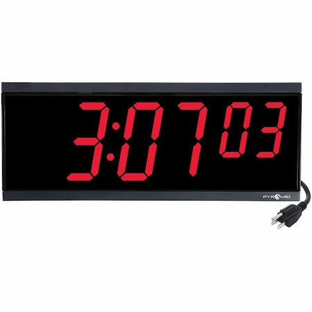 Zoro Select 15-1/2" Digital Wall Clock, Black DIG-6B