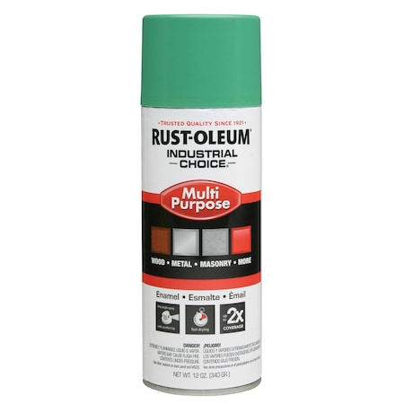 Rust-Oleum Spray Paint, OSHA Safety Green, Gloss, Solvent, 12 oz 1633830