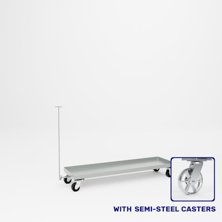 Pucel Steel Dolly with Removable Handle, 18 in W x 60 in D, Gray 18-D-60-S