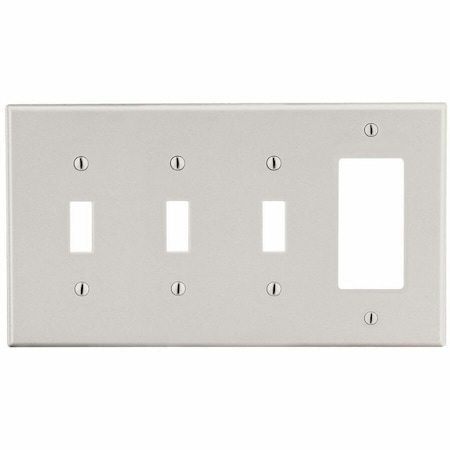 Hubbell Wiring Device-Kellems WallPlate, Combination, Almond, Polycarb P326LA
