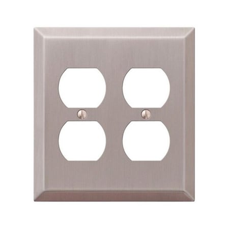 Livewire 163DDBN 2 Duplex Brushed Nickel Stamped Steel Wall Plate LI710160