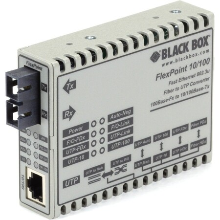 Black Box Black Box Media Converter, Ethernet to Fiber, SC, 10/100 Mbps LMC100A-SC-R3
