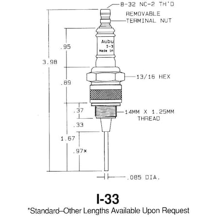 Auburn I-33  Aub Spark Igniter - Bekaert CS12988