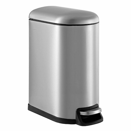 Happimess Roland 10.6-Gallon Step-Open Trash Can, Platinum Silver HPM1010A