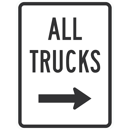 Lyle All Trucks (with Right arrow), 18x24, Non-Reflective, White G-11018-NA_18x24