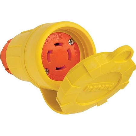Pass & Seymour Locking Connector, L15-30R, 30 A, 250V AC, Three Phase, 3 Pole, Screw Terminals, Yellow 29W75AM