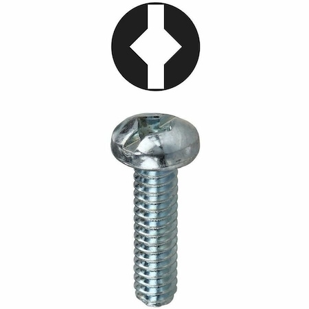 Dottie #10-32 x 1-1/4 in Combination Slotted/Square Round Machine Screw, Zinc Plated Carbon Steel, 100 PK RMDS1032114