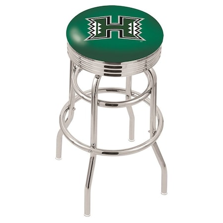 Holland Bar Stool Co 30" Chrome 2-Ring Hawaii Swivel Bar Stool, Accent Ring L7C3C30Hawaii