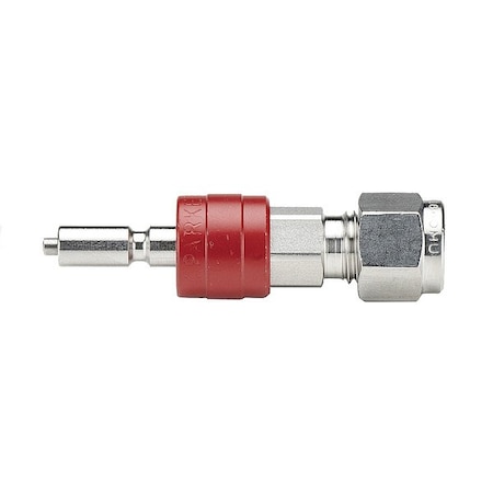 Parker Nipple, 316 Stainless Steel, Fluorocarbon, Push-to-Connect 6A-Q6VY-SS