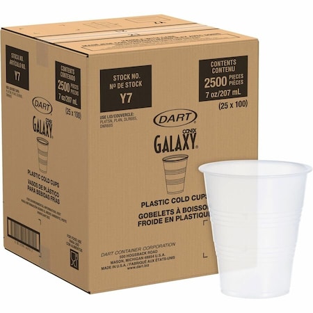 Dart Conex Galaxy Polystyrene Plastic Cold Cups, 7 oz, Clear, PK100 Y7