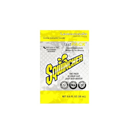 Sqwincher Sports Drink Liquid Concentrate 0.6 oz., Lemonade, Pk50 159015303