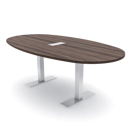 Skutchi Designs 6ft Boval Conference Table With Power | Harmony Series | 6 Person Meeting Room Table HAR-BOVL-48X72-T-H3041-ESIL