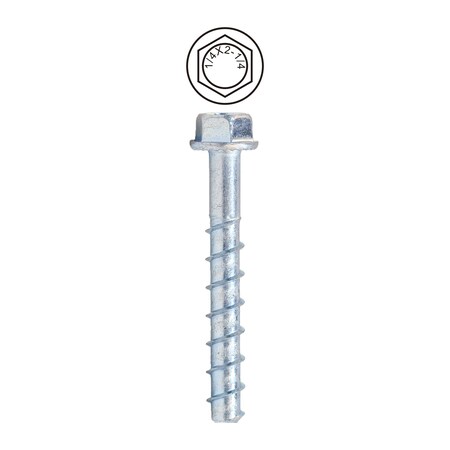 Dottie 1/4in x 2-1/4in Hex Head Concrete Screw Bolt, 100PK CSB14214
