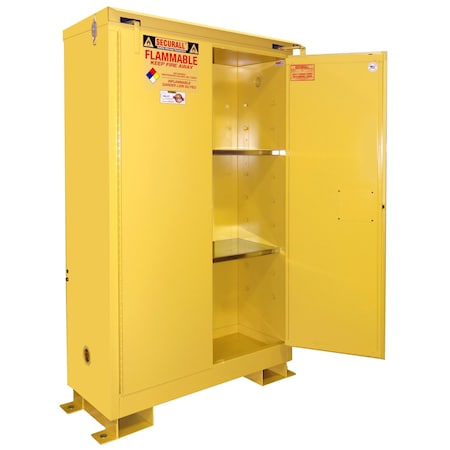Securall Hazardous Material Storage Cabinet, 45 gal, 2 Shelves, Steel, 43 in W x 71 in H x 18 in D A345WP1