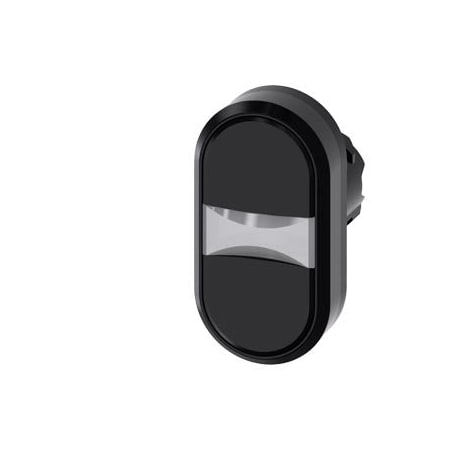 Siemens Twin pushbutton, 22 mm, round, plastic, black, black 3SU1000-3AB11-0AA0-ZY15