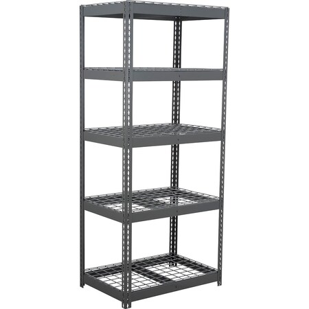 Global Industrial 5 Shelf, Heavy Duty Boltless Shelving Starter, 36"W x 24"D x 60"H, Wire Deck 255462