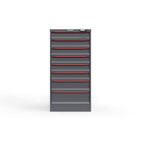 Strong Hold 8 drawer cabinet - (6x 5ft, 1x 7ft, 1x 9ft) - Red accents - Electronic Lock S3060-PPRAS-0804DS