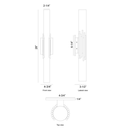 Euf Venna, Wall Sconce, 28", Polished Nickel, Alabaster 49035-025