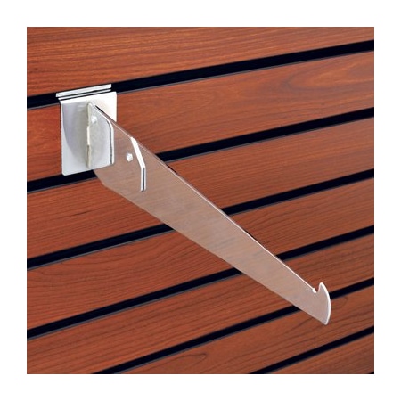Specialty Store Services Chrome 12 in. Adjustable Shelf Bracket For Slatwall 2093