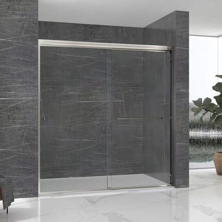 Fab Glass And Mirror Semi-Frameless Double Sliding Tub Shower Door Sorrento Economy Series Adjustable 44in-48in Width SHSO48X62BN