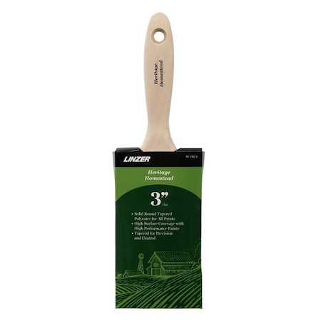 Linzer HH1760-3 Varnish/Wall Brush, 3 in W, 3 in L Bristle, Polyester Bristle HH 1760 0300