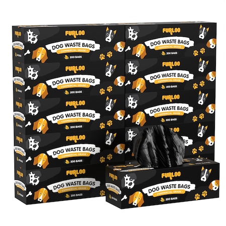 Furloo 2,000 Pet Waste Station Bags, 200 Bags per Roll, 10 Rolls, Commercial Station Refill Bags, 2000PK FLO2-10