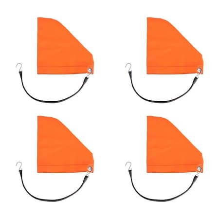 Mytee Products Orange 7in Turbo Saver Exhaust Cover & 21in Rubber Snap Tie w/ Hook, 4PK TSEC-7x4