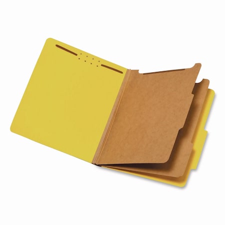 Pendaflex Pressboard Top Tab Classification Folder, 2.5in Exp, 2 Dividers, 6 Fasteners, Letter, Yellow, 10PK 24134P