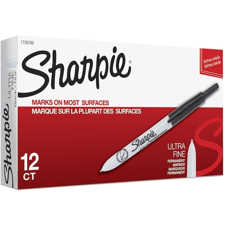 Sharpie Black Markers, 12 PK 1735790