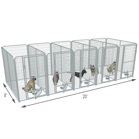 K9 Kennel Store 4ft X 8ft Multiple PRO Full Stall Dog Kennels x5 MPR4X8FSX5