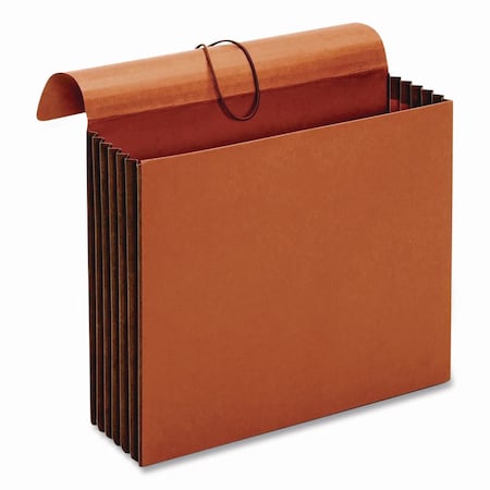 Pendaflex Extra-Wide Expanding Wallet, 5.25" Exp, 1 Section, Flap/Elastic Cord Closure, Letter, Redrope, 10PK 73186