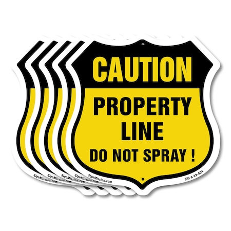 Signmission No Spray Shield Sign Caution Property Li, 12 inch X 12 inch, Aluminum Metal Sign, 5PK SHI-A-5Pack-12-404