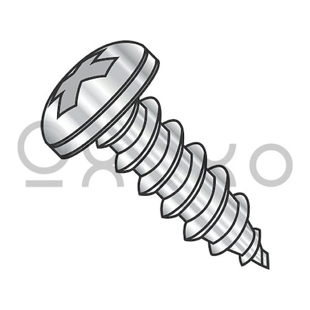 7-16X1/2 Phillips Pan Self Tapping Screw Type A Fully Threaded 18 8 Stainless Steel, 4000PK