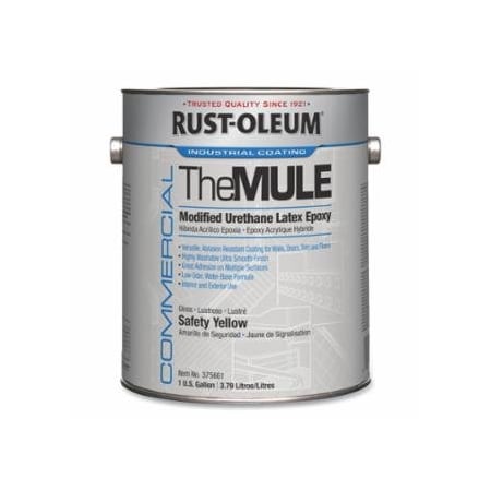 Rust-Oleum The Mule Modified Urethane Latex Epoxy, 1 gal, Can, Safety Yellow, Gloss, 2PK 647-375661