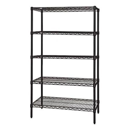 Betterbeds Black Wire Shelving Unit - 18 x 24 x 74 in. BE1137003