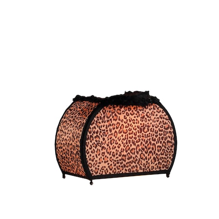 Homeroots 12" Brown and White Funky Leopard Pattern Novelty Table Lamp 524255