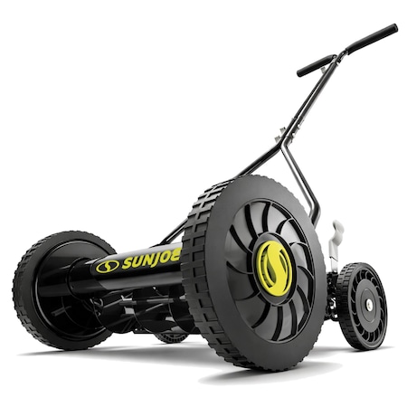 Sun Joe Manual Reel Mower, 14-Inch, Quad Wheel, 9-Position MJ503M